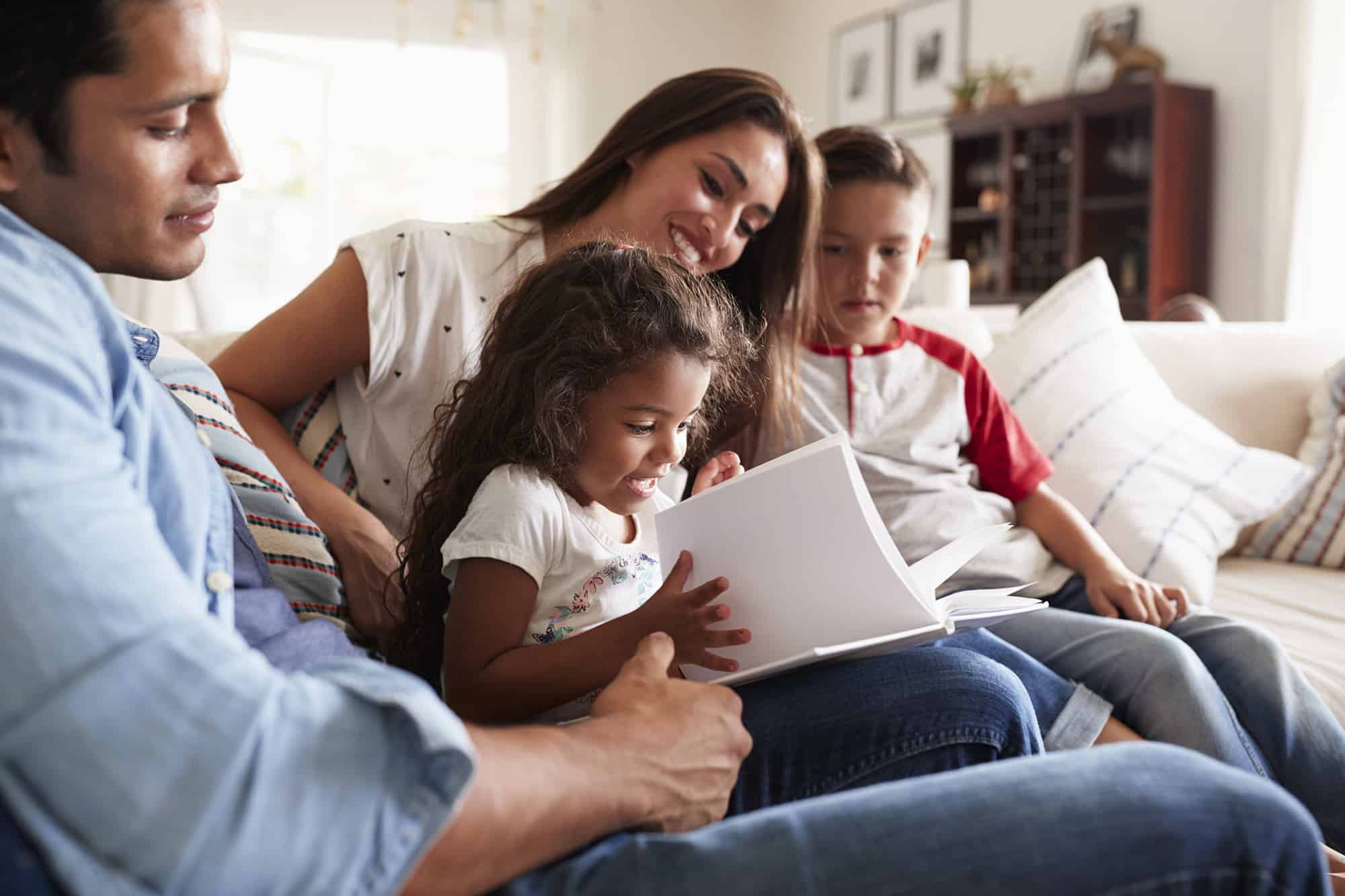 Young Hispanic family