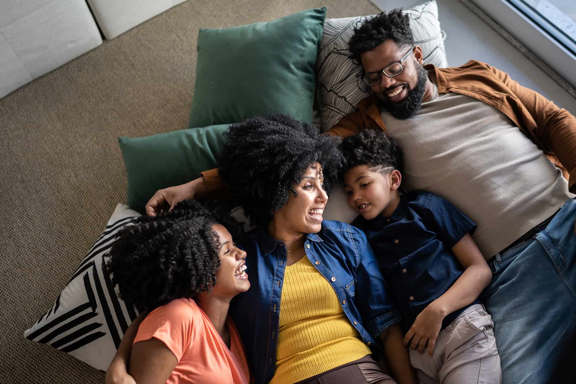 Happy Family on Floor