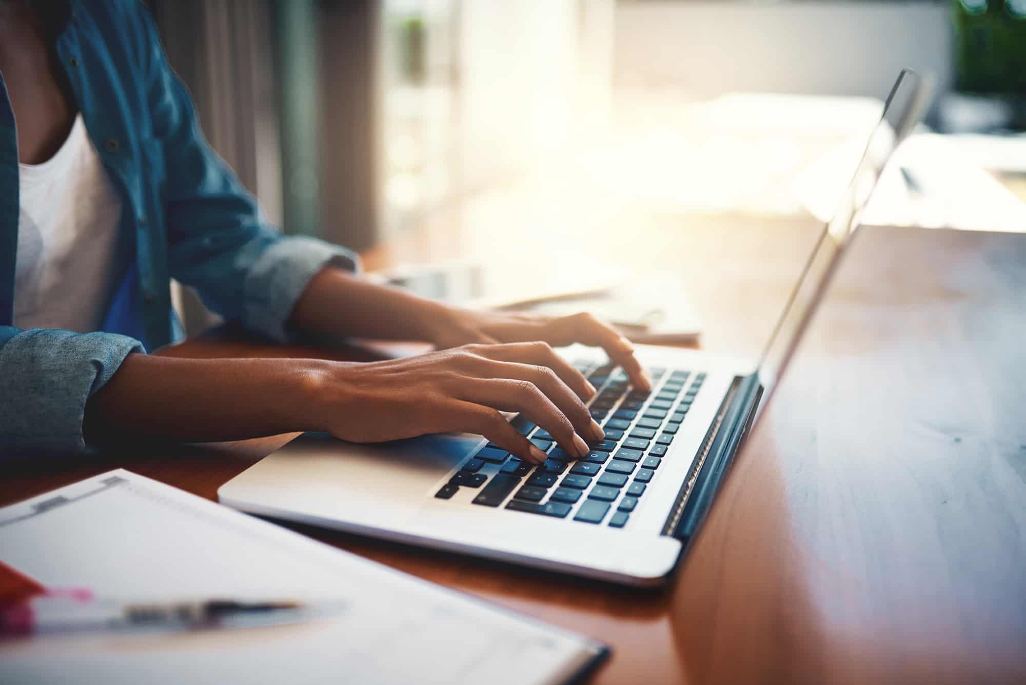 woman using a laptop